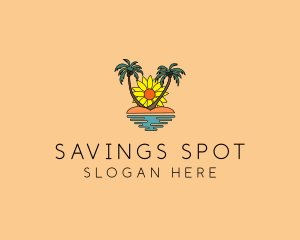 Sunflower Beach Island logo design