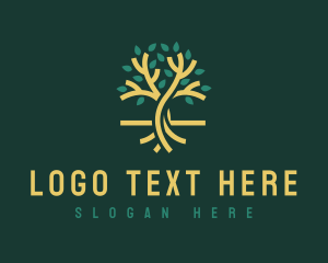 Plant - Golden Tree Meditation logo design