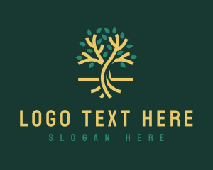 Life - Golden Tree Meditation logo design