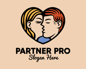 Husband - Couple Kiss Heart logo design
