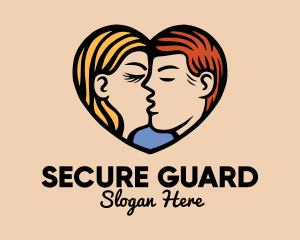 Guy - Couple Kiss Heart logo design