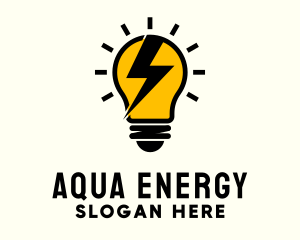 Lightbulb Lightning Energy logo design