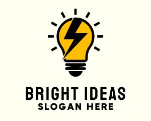 Led - Lightbulb Lightning Energy logo design