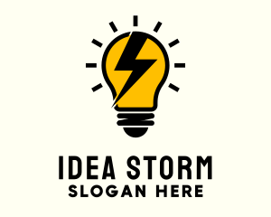 Lightbulb Lightning Energy logo design