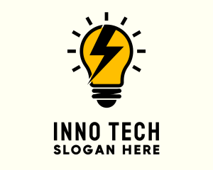 Innovative - Lightbulb Lightning Energy logo design