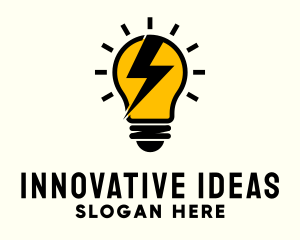 Creativity - Lightbulb Lightning Energy logo design