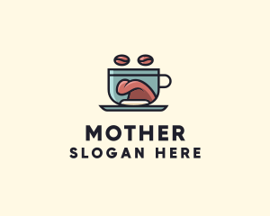 Caffeine - Coffee Tongue Cup logo design