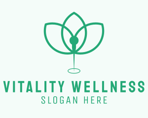 Natural Plant Wellness Needle logo design