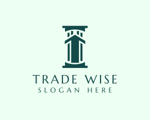 Trader - Stock Trader Pillar logo design