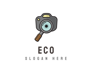 Photo Booth - Camera Magnifying Glass logo design