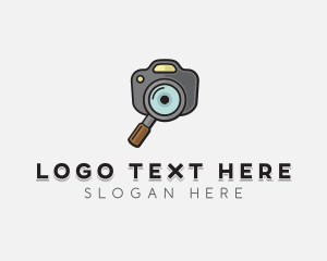 Photography Studio - Camera Magnifying Glass logo design