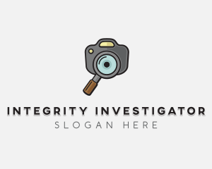 Camera Magnifying Glass logo design