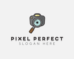 Camera Magnifying Glass logo design