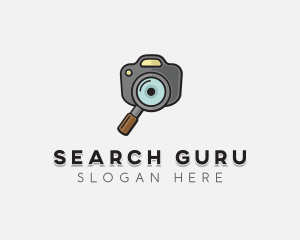 Camera Magnifying Glass logo design