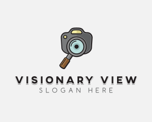 Camera Magnifying Glass logo design