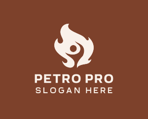 Petroleum - Man Fuel Flame logo design