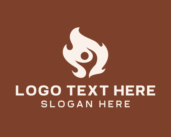 Blue Flame - Man Fuel Flame logo design