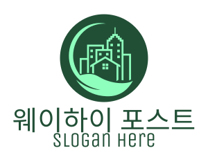 Eco Green City  Buildings logo design