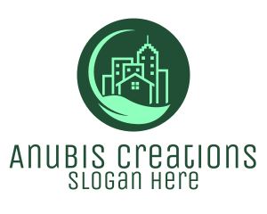 Eco Green City  Buildings logo design