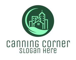 Eco Green City  Buildings logo design