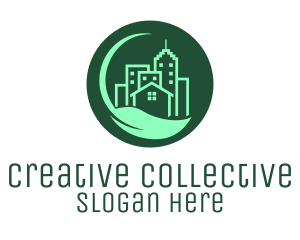 Eco Green City  Buildings logo design