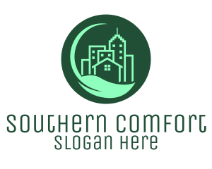 Eco Green City  Buildings logo design