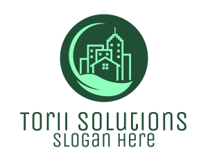 Eco Green City  Buildings logo design