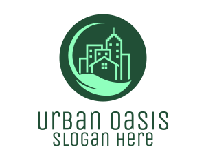 City - Eco Green City  Buildings logo design