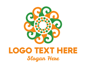 Breathe - Spiral Flower Pattern logo design