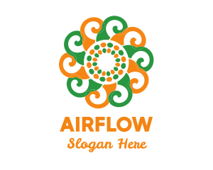 Breathe - Spiral Flower Pattern logo design