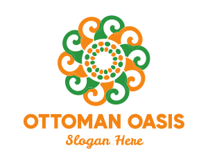 Ottoman - Spiral Flower Pattern logo design