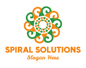 Spiral Flower Pattern logo design