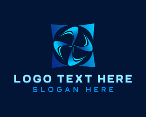 Wind - Propeller HVAC Fan logo design