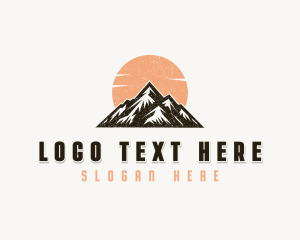 Sun - Mountain Outdoor Adventure logo design