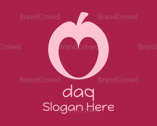 Pink Apple Love Logo