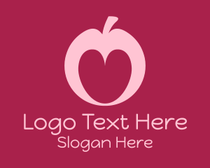 Fruit - Pink Apple Love logo design