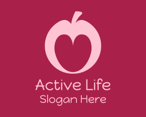 Organic Product - Pink Apple Love logo design