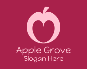 Pink Apple Love logo design