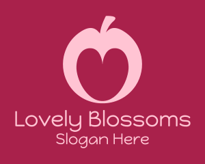 Lovely - Pink Apple Love logo design