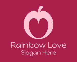 Pink Apple Love logo design