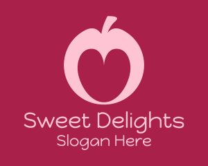 Pink Apple Love logo design