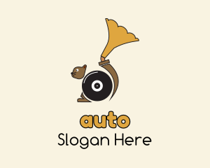 Squirrel Vinyl Player Logo