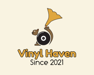 Vinyl - Squirrel Vinyl Player logo design