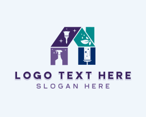 Deep Clean - Cleaning Sanitation Housekeeper logo design