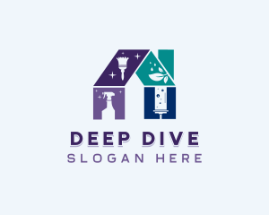 Cleaning Sanitation Housekeeper logo design