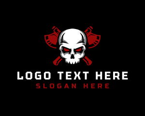 Skull Axe Hunter logo design