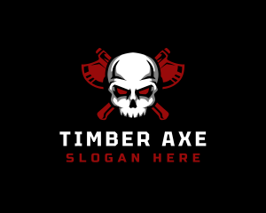 Skull Axe Hunter logo design