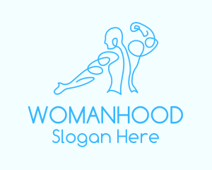 Blue Muscular Man Logo