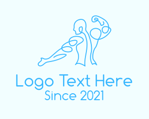 Male - Blue Muscular Man logo design