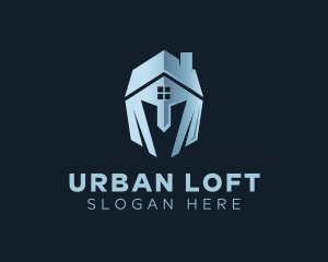 Loft - House Helmet Broker logo design